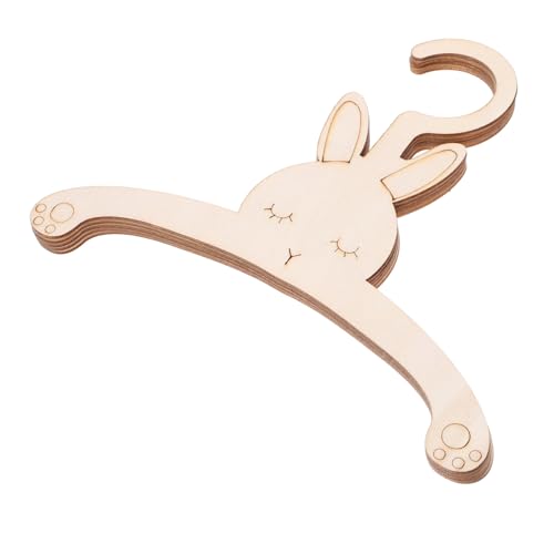 PRETYZOOM 5Pcs Rabbit Shape Wooden Hangers for Creative Animal Design Closet Storage Cute Bunny Hangers for Nursery Organization Enhances Home Aesthetic and DIY Creativity