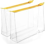 ProCase TSA Approved Clear Travel Toiletry Makeup Bag Pouch, Handy Quart-sized Zipper Bag Airport Flight Compliant Carry-on Clear Bag (2 Pack)