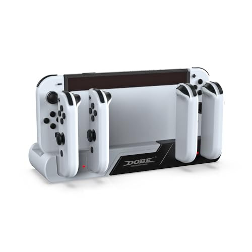 Base Dock de Carregamento Suporte Carregador Compatível com Switch e Oled Slots Porta Jogos Usb