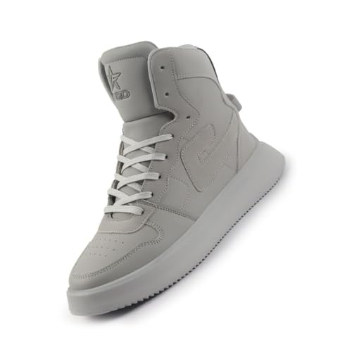 Image of FAUSTO Men's High Top Chunky Classic Lace Up Sneakers|High Ankle Sneakers with Memory Cushion|Lightweight All Day Sneakers