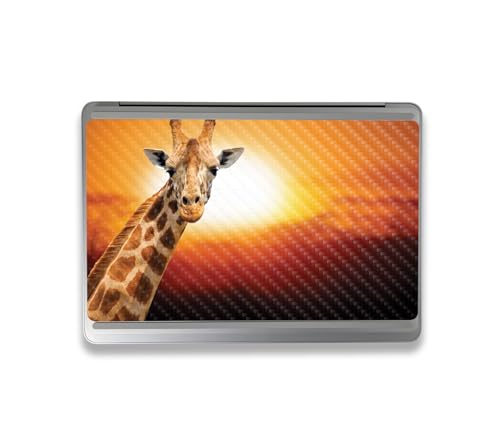 Image of MightySkins Carbon Fiber Skin Compatible with Microsoft Surface Laptop Studio 2 (2023) Full Wrap Kit - Sunset Giraffe | Protective Durable Textured Carbon Fiber Finish | Made in The USA