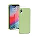 SmartDevil Funda para iPhone XR + Vidrio Templado, [Totalmente Protector] Funda de Goma de Gel de Silicona.Líquida a Prueba de Golpes Funda de Microfibra Suave Forro Cojín para iPhone XR-Verde