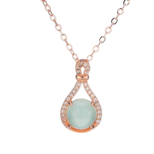 Collier chalcédoine vert or rose gourde, sublimez votre style au quotidien et en soirée
