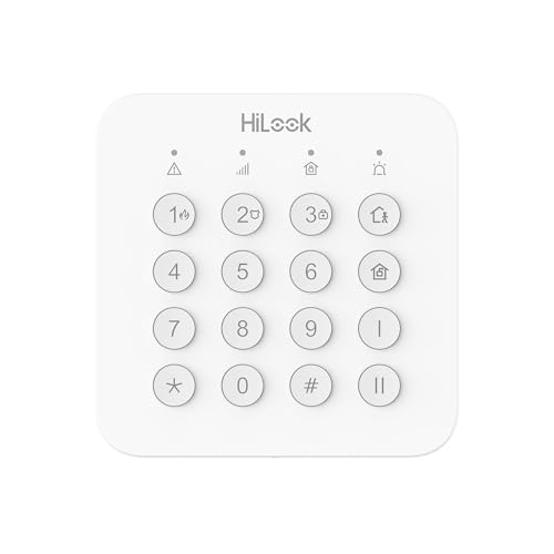 HiLook by HIKVISION Clavier sans fil LED pour systèmes d'alarme HiLook 868 MHz Fonction d'urgence Fonctionnement sur piles