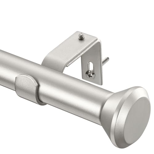 SIMEWIN Heavy Duty Silver Curtain Rods for Windows 72 to 144 Inches, Silver 1" Adjustable Curtain Rods with Diamond Finials for Bedroom, Living Room, Patio, Kitchen by SIMEWIN - Used condition - US$19.81