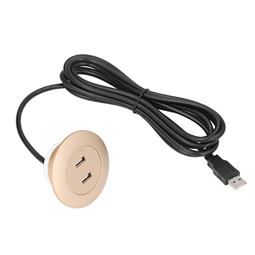 FLEXMAN Sofa USB Charging Socket, Dual USB Ports Universal Voltage Bedside Charging Socket Electric Recliner Chair Sofa Replacement Recessed Mount Power Hub Desk Power Outlet (Gold)