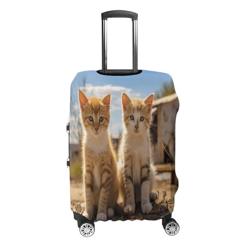 Two Little Cats Travel Luggage Cover Washable Anti-scratch Suitcase Protector Dustproof Protective Cover Case for Wheeled Luggage Fits 19-32 Inch Luggage4