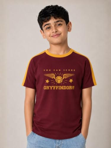 Image of Nap Chief Kids Official Harry Potter Printed Cotton T-Shirt | Casual Wear Tee for Boys & Girls