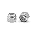 #8-32 Plain Finish Lock Nut (50 Pack) White Nylon Hex Insert, 316 Marine Grade Stainless Steel with Nylon Insert