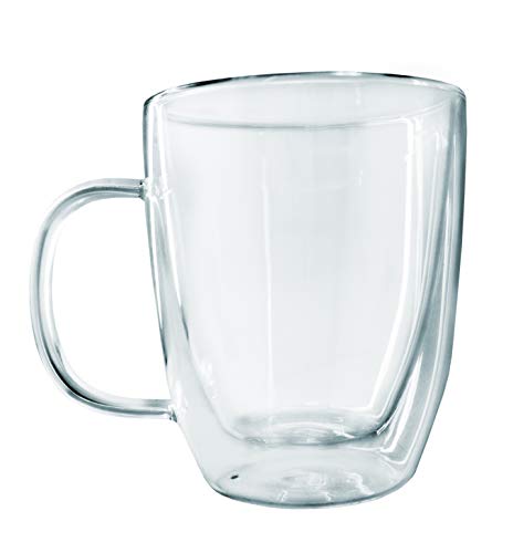 Nerthus FIH 660 350 ml Double Wall Cup with Handle, Glass, Transparent, 8,7 x 8,7 x 10,5 cm - Image 3