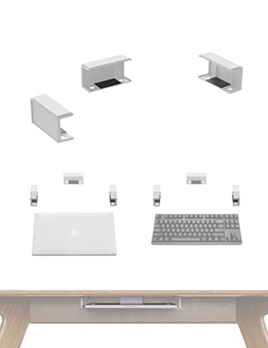 Soporte ajustable para laptop blanco para montaje bajo escritorio miniatura 7