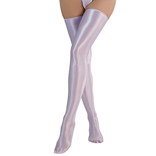 Generisch Ropa interior de mujer brillante de seda resbaladiza de alta elasticidad para mujer, conjunto de ropa interior para mujer, parte superior rave, sexy, lencería sexy, morado, talla única
