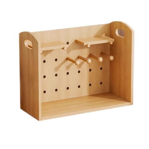 Bibliothèque de bureau avec panneau perforé en densité et crochets - 2