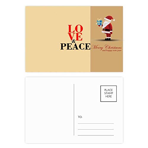 Cartes postales Love and Peace par 20 avec Père Noël pour voeux et correspondance