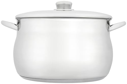 Stellar Classic Stainless Steel Stockpot with Lid 26cm, 6.9L Induction Ready, Oven Safe, Dishwasher Safe