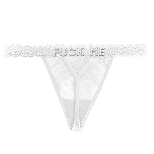 Image of Women's Personalized Thongs with Funny Rhinestone Letters, Custom Name Underwear Panties for Couples