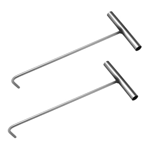 NAMOARLY 2 Pack Storm Grate Hook Manhole Cover Lifter Hooks Heavy Duty Metal for Outdoor Use