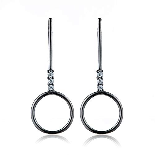 Boucles d'oreilles parasols noires et longues pendantes pour femme