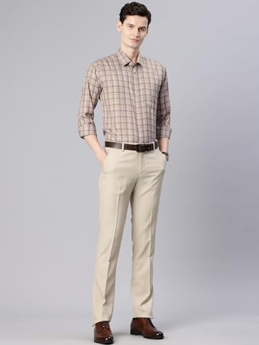 Image of Majestic Man Men's Pure Cotton Slim Fit Checkred Full Sleeve Classic Collar Everyday Formal Shirt