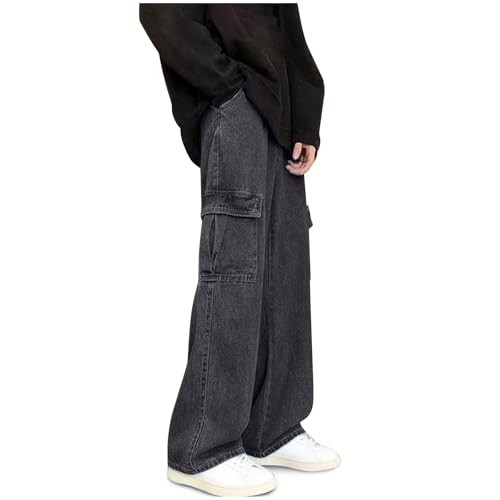 Denim for Man Summer Fall Ruched Western Straight Leg Basic Long Leg Trousers Pants Man 2025