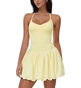 ABOCIW Womens Bubble Tennis Dress Squre Neck Sleeveless Workout Golf Athletic Dresses Build in Sh...