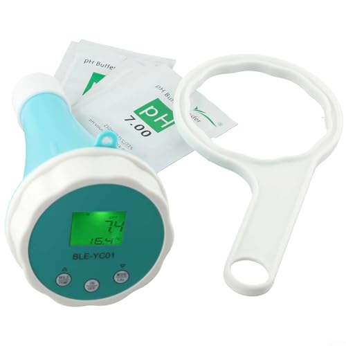 Eawfgtuw Digitaler 6-in-1 Wasserqualitätstester, mit pH ORP Temperaturmessung, App-Steuerung Cloud-Datenmanagement für Trinkwasser Hydrokultur