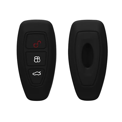kwmobile Funda de Silicona para Llave Keyless Go de 3 Botones para Coche Ford - Carcasa Protectora Suave de Silicona - Case Mando de Auto Negro