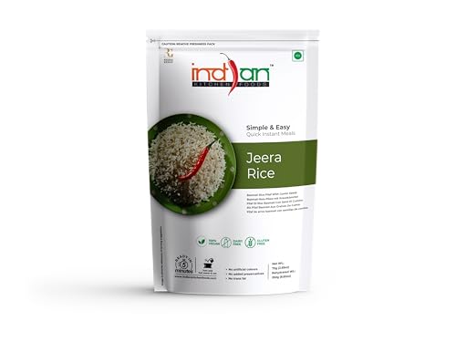 Image of Indian Kitchen Foods Instant Jeera Rice - Freeze Dried, Gluten-Free, Ready-to-Eat Indian Vegan Meal - Pack of 1