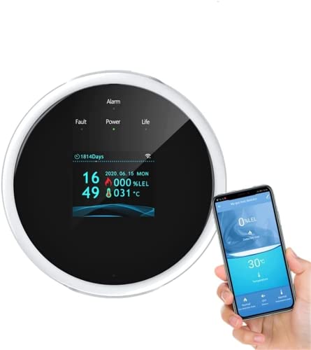 Ryra Wifi Natural Gas Detector,Smart Wifi Gas Leak Detector With Temperature Sensor Lcd Display, Plug-In Gas Leak Sensor For Lpg, Lng,Methane & Butane Gases #TOP28