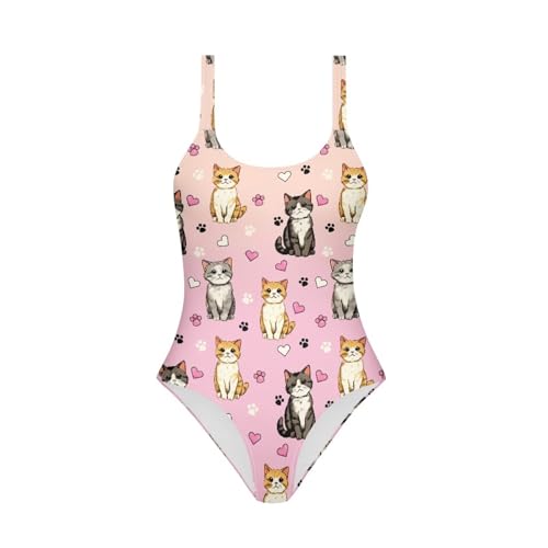 Image of One Piece Bathing Suit for Teen Girls Comfy Crewneck Backless Bathing Suit