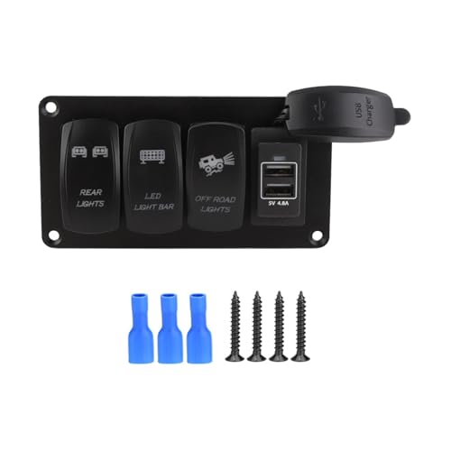 Material ABS duradero para interruptor de luz dual náutico y automoción 5