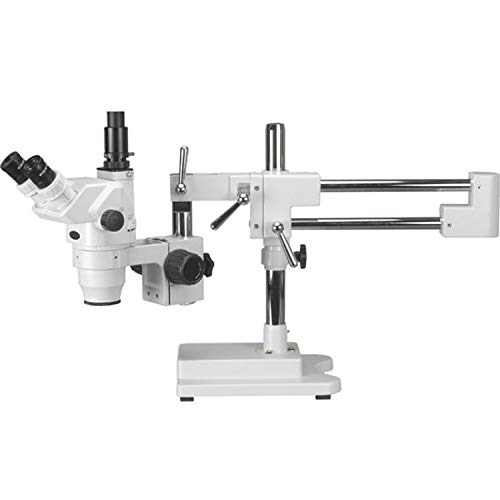 AmScope ZM-4T Ultimativer Trinokulares-Stereo-Zoom-Mikroskop auf 3D-Boom-Ständer, 6.7X-45X, Weiß