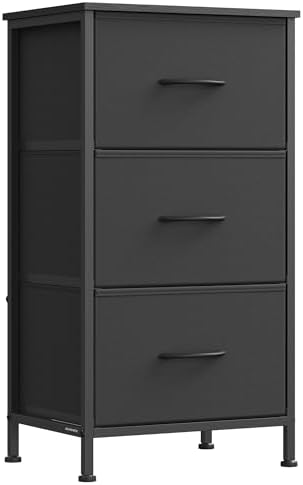 SONGMICS Dresser for Bedroom, Chest of Drawers, Steel, MDF, 3 Non...