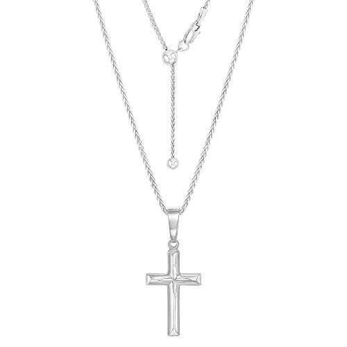 Womens Solid Sterling Silver Cross Necklace and Adjustable Chain - Ready To Give Gift In Box3