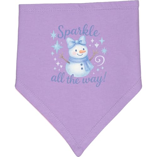 inktastic Sparkle All the Way Snowman Winter Christmas Baby Bandana Bib Lavender and Pink 47b4e