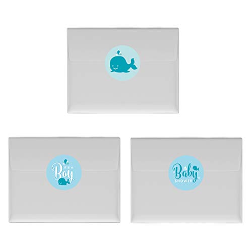 Andaz Press Chocolate Drop Labels Trio, Boy Baby Shower, Baby Blue Nautical Whale, 216-Pack, Fits Kisses Party Favors, Decor, Decorations #TOP2
