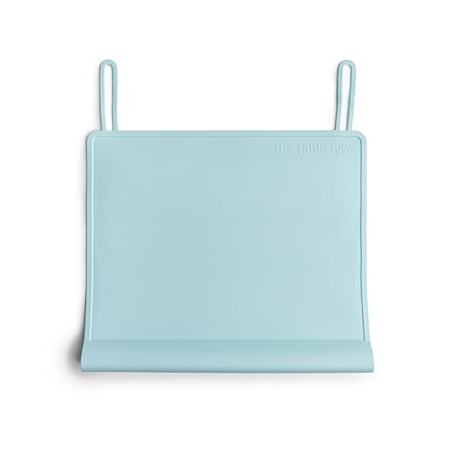 Image of The Table Tyke Silicone Placemats for Toddlers with Patented Edge Bumper | Kids Placemats Non Slip Travel Ready | Baby Placemat BPA Free for Restaurant Dining Table | Sky Blue