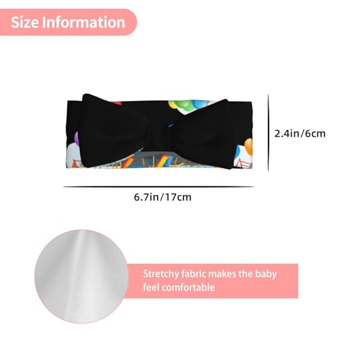 Baby Bow Headband Colorful Balloons In The Playground Printing Soft, Skin-Friendly For Newborns 0-6 Months, For Baby Girls3