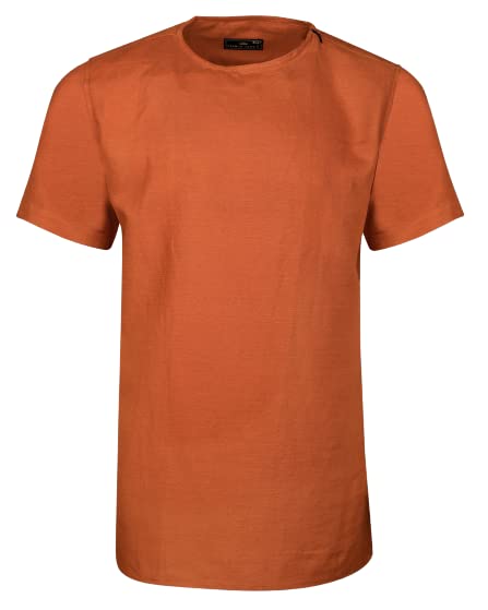 FRENCH CROWN Tuscany Orange Luxurious Linen Bush Shirt