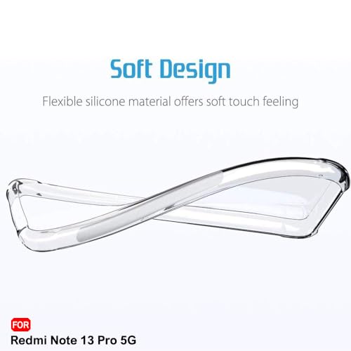 Image of TheGiftKart Back Cover Soft Case for Mi Redmi Note 13 PRO 5G | Best Camera Protection | Inbuilt Dust Plugs & Anti-Slip Grip | Ultra Slim Back Cover for Redmi Note 13 Pro 5G (Silicone, Transparent)
