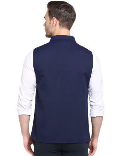 Image of hangup Men's Printed Cotton Nehru Jacket /waist coat, color Green. Size 38 (170A PrintedDup Nehru)