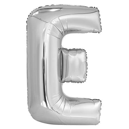 Ballon géant lettre E argenté 86 cm Unique Party pour décoration de fête