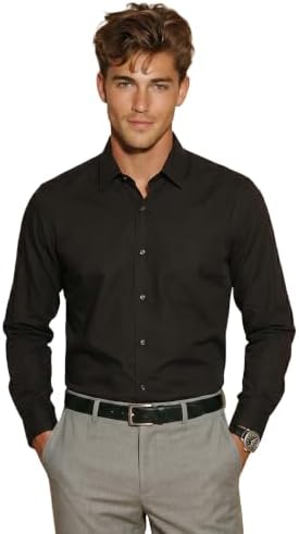 Peter England Men's Premium Solid Herringbone Regular Fit Full Sleeve Formal Shirt | Wonder Fabric | Cotton Rich