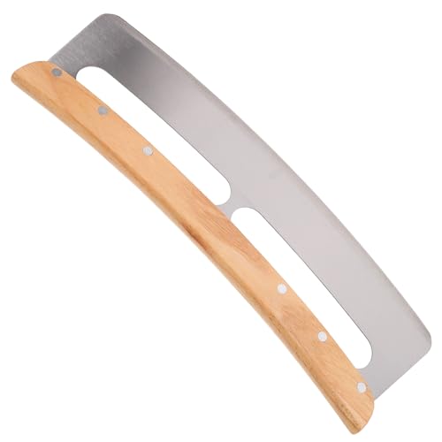 TOYANDONA Rocker Blade Pizza Cutter with Stainless Steel Semi-circular Blade and Full Handle, Bread Slicer Knife for Kitchen Use, Includes Protective Cover, for Pizza and Toast Cutting