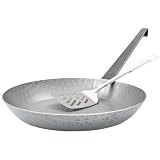 GRÄWE F400 Schmiedeeiserne Bratpfanne hoch, Ø 32 cm, Eisenpfanne mit Wender