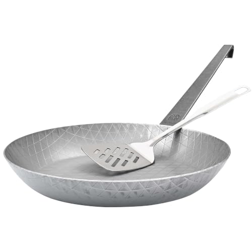 GRÄWE F400 Schmiedeeiserne Bratpfanne hoch, Ø 32 cm, Eisenpfanne mit Wender