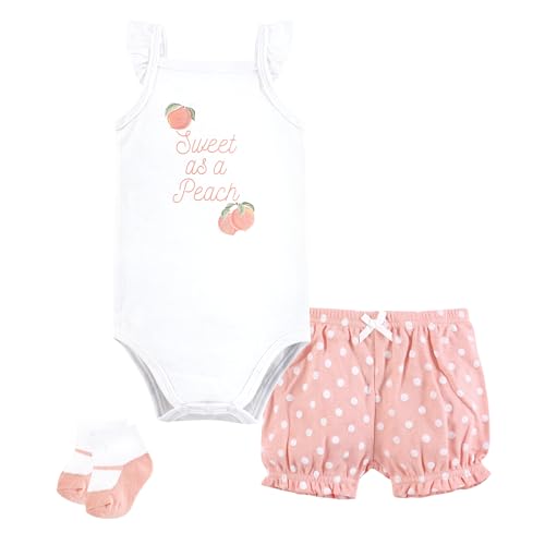 Image of Hudson Baby Unisex Baby Bodysuit, Short and Sock, 3-Piece Set