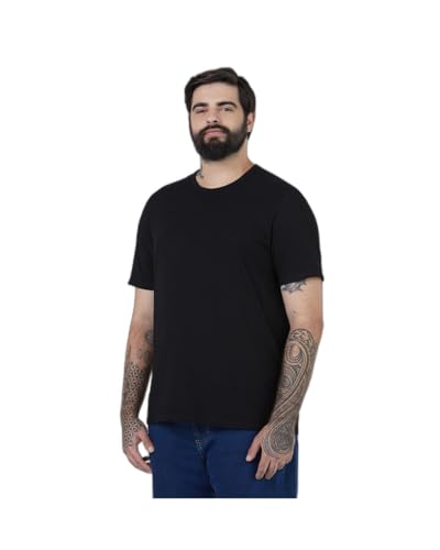 Camiseta, Masculina Meia Malha Plus, Malwee, Preto, G2, Masculino