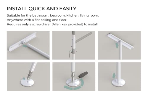 HEALTHCRAFT SuperPole with SuperTrapeze, Tension Mounted Floor to Ceiling Grab Bar (8Ft), Transfer Pole for Seniors, Elderly Adults, Handicapped- Bedroom, Kitchen, Bath And Shower Safety- Up to 300Lbs - Image 3