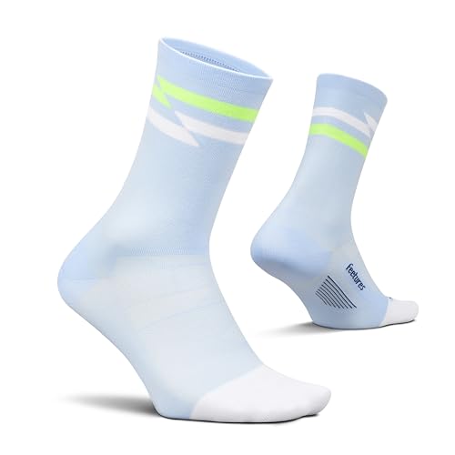 Feetures Elite Ultra Light Cushion Mini Crew Sock - Calcetines deportivos con compresión específica, Day Track (1 par), Medium